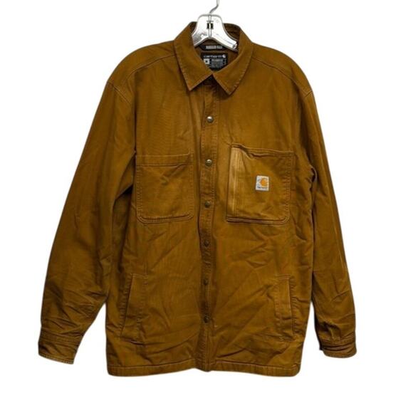 Carhartt Other - Men's Carhartt Rugged Flex Fleece Lined Distressed Work Shirt Jacket Size M